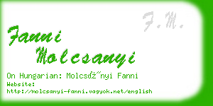fanni molcsanyi business card